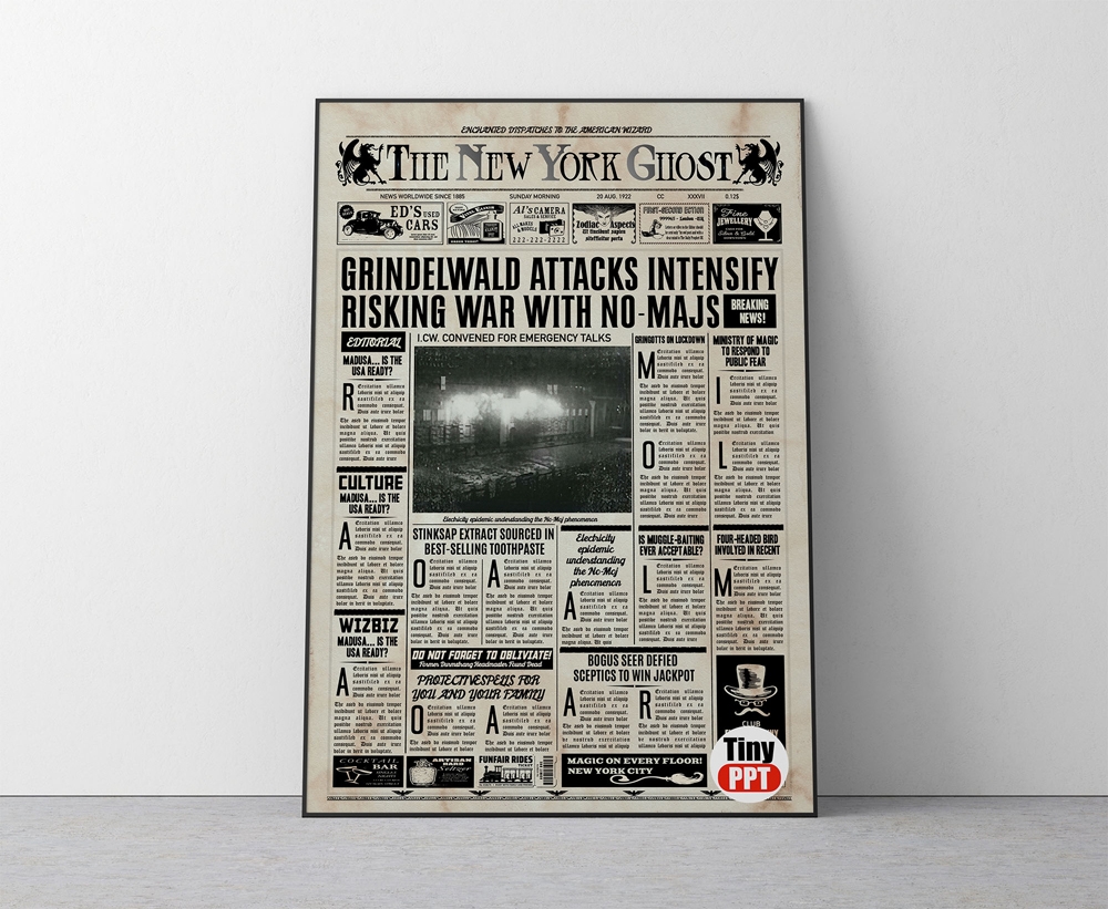 New York Ghost Fantastic Beasts Newspaper TinyPPT