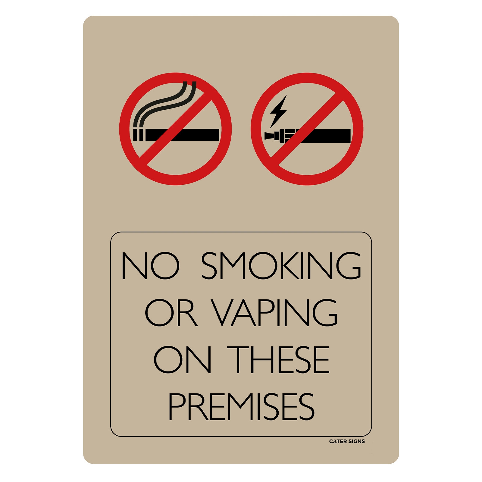 No Smoking Or Vaping On These Premises Bar Sign