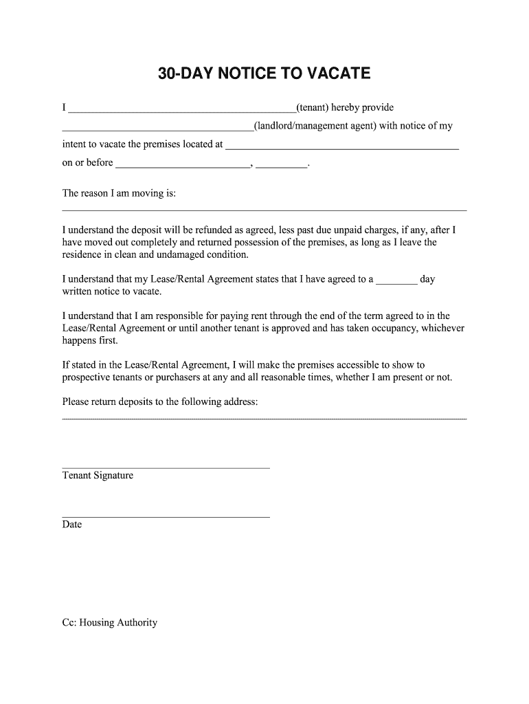 Notice To Vacate California Pdf Fill Out Sign Online DocHub
