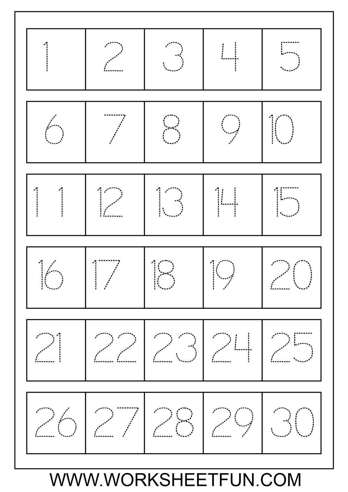Number Worksheets 1 30 Preschool Number Worksheets Preschool Worksheets Library