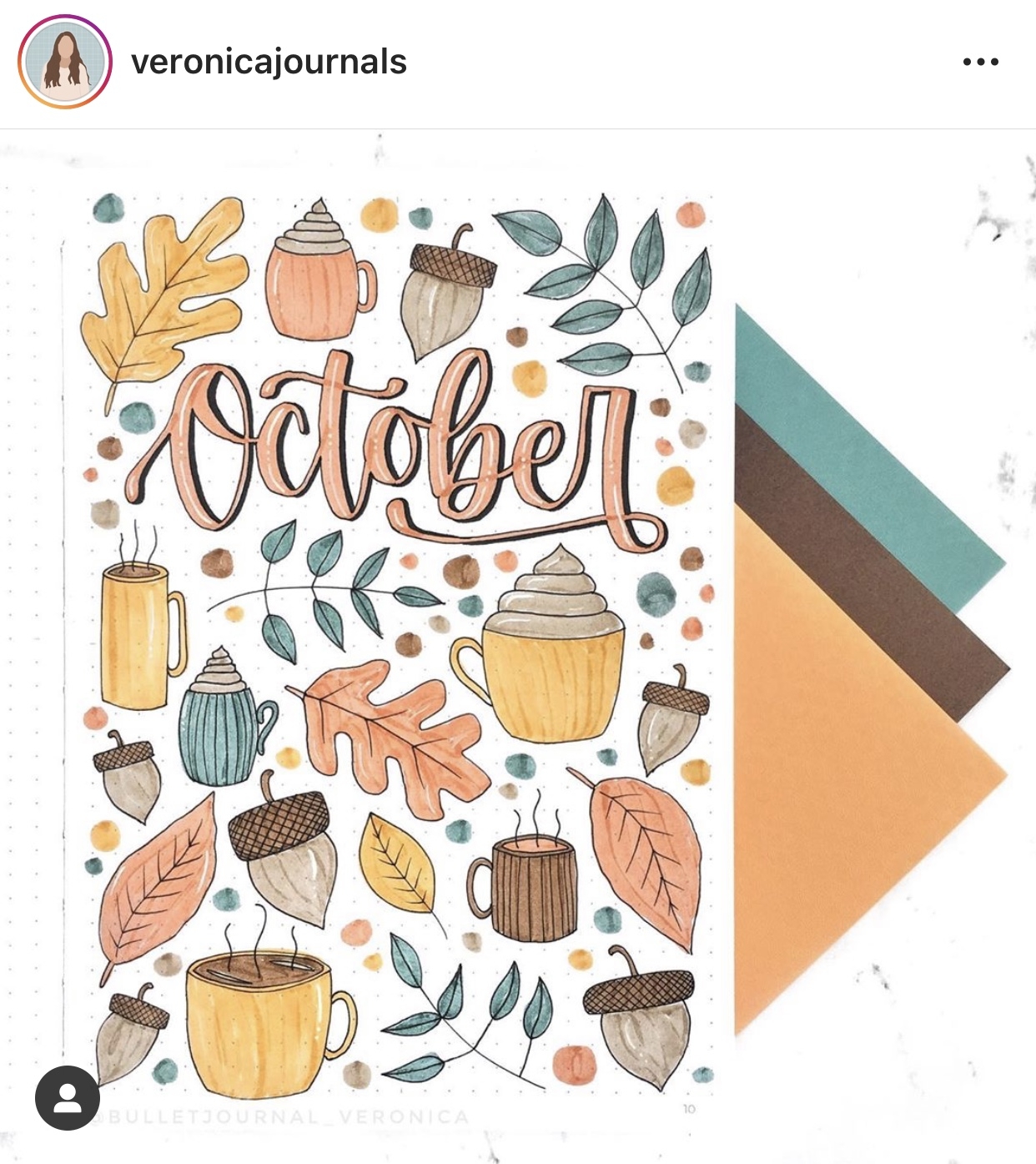 Bullet Journal Cover Page Printable October