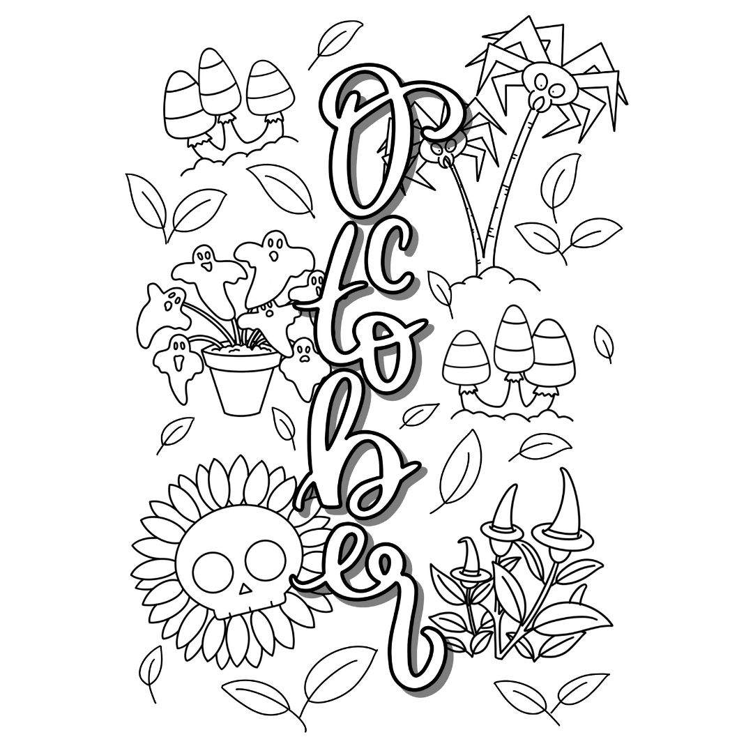 October Halloween But Make It Plants Complete Month Printable Bullet Journal Or Planner Pages Lorelsberg