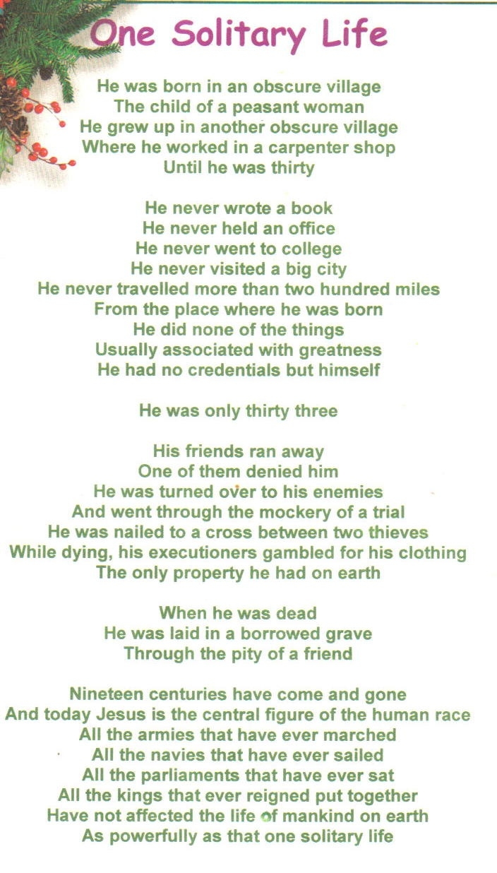 One Solitary Life