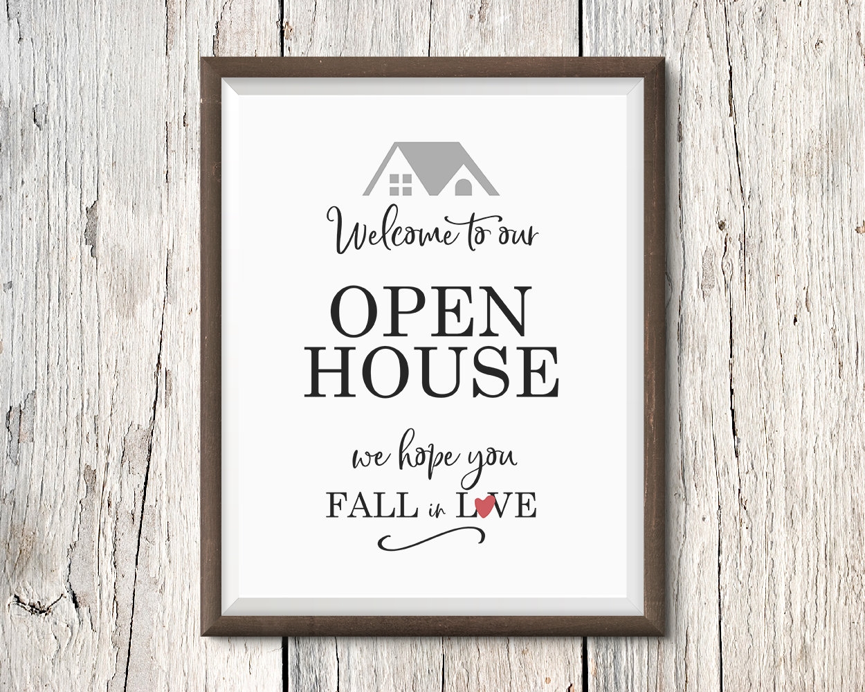 Open House Sign Realtor Printable Print And Frame Welcome Open House Real Estate Printable Personalized Printable Digital Download DIY Etsy UK