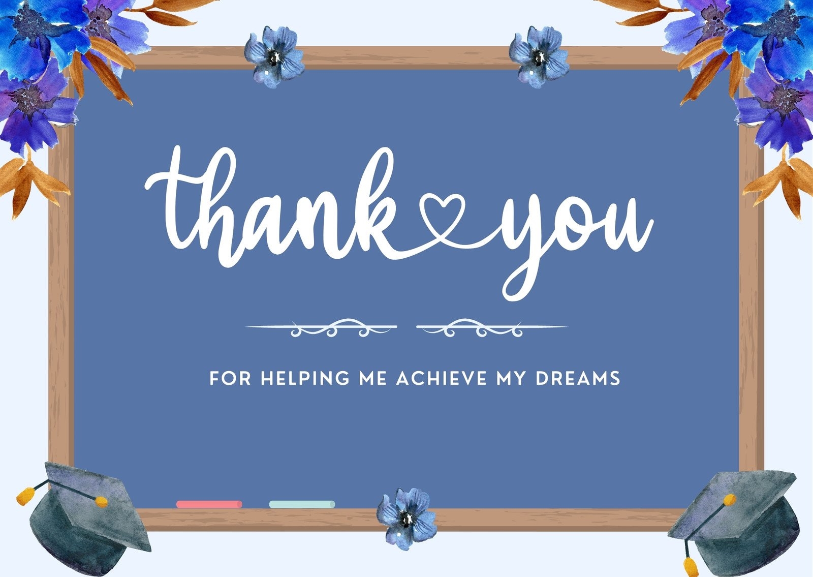 Page 3 Free Custom Printable Teacher Thank You Card Templates Canva