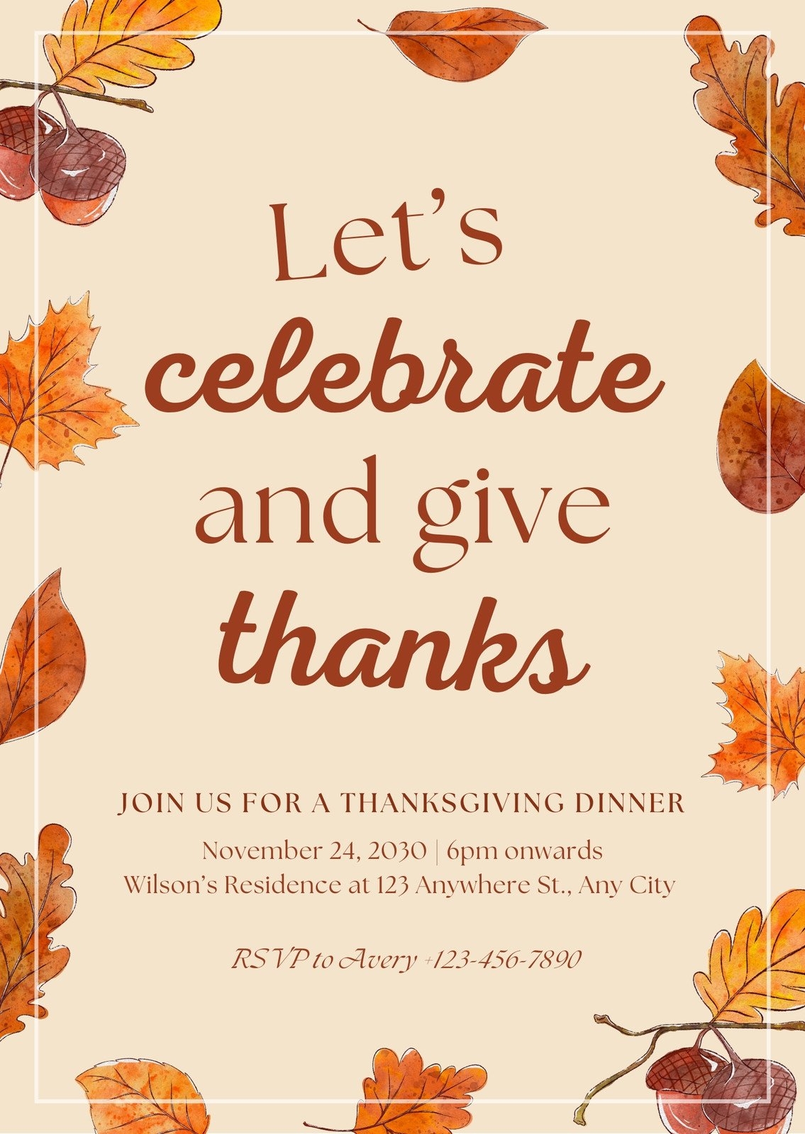 Page 3 Free Custom Printable Thanksgiving Invitation Templates Canva