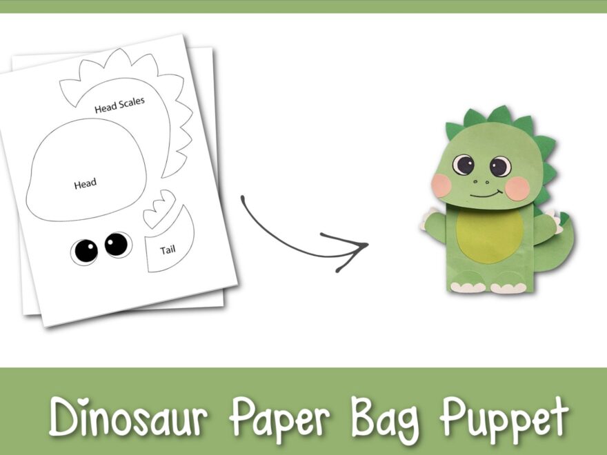 Paper Bag Dinosaur Puppet Frosting And Glue Easy Crafts Games Recipes And Fun