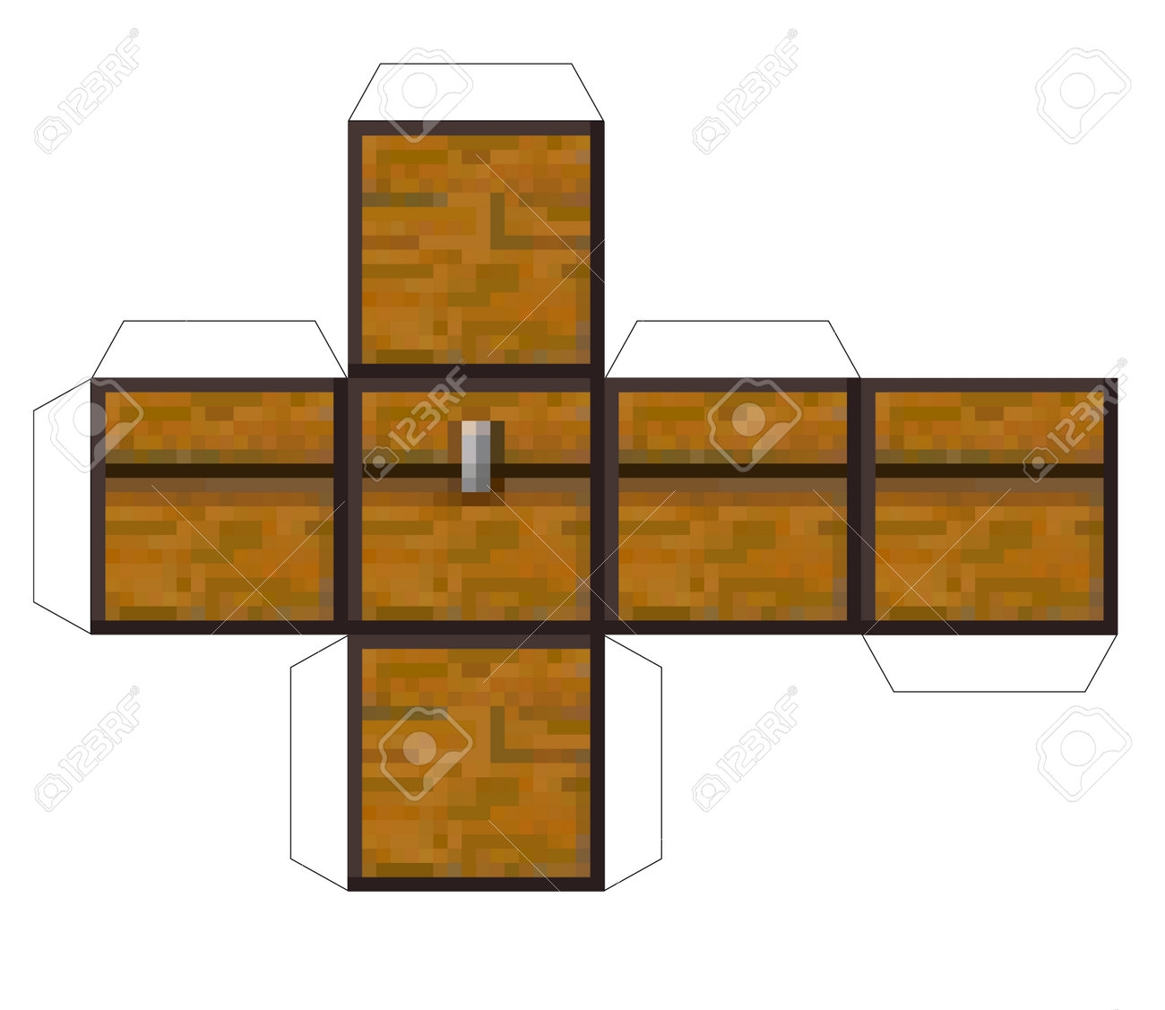 Birch Blocks Minecraft Printable Papercraft Mini