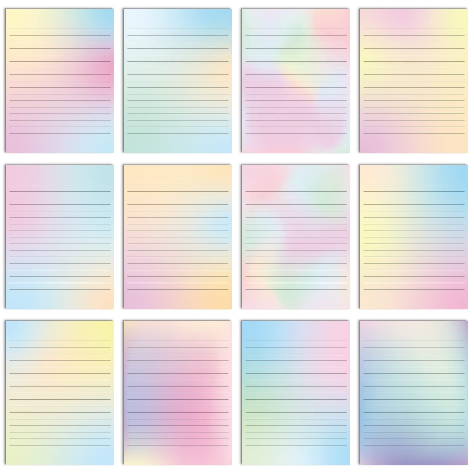 Patelai 120 Sheets Writing Paper 8 5 X 11 Classroom Double Sided Lined Writing Paper Decorative Paper For Note Scrapbook Back To School Office Printing Supplies Pastel Gradient Amazon de Stationery Office Supplies