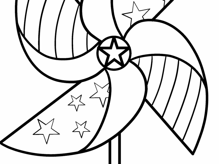 Patriotic Pinwheels Coloring Page Easy Drawing Guides