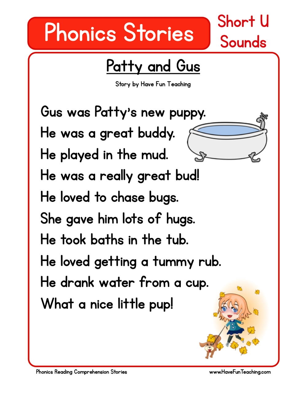 Short Vowel Stories Free Printable