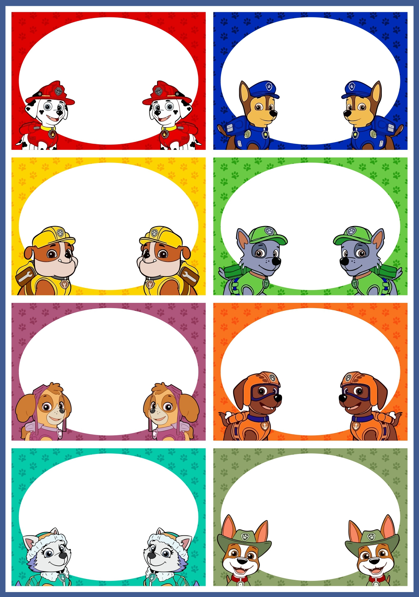 Paw Patrol Thank You Tags Printable Free