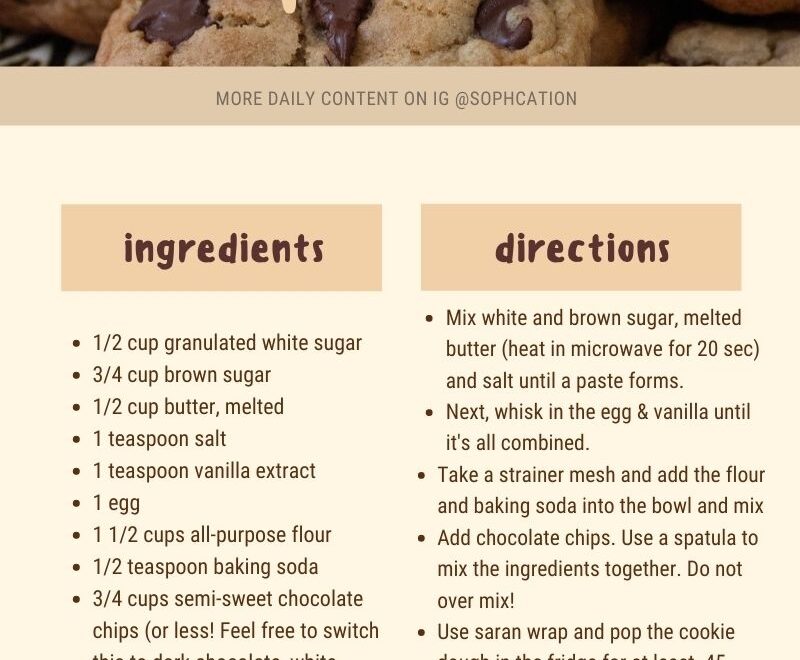 Perfect Chocolate Chip Cookie Recipe Sophie Lai