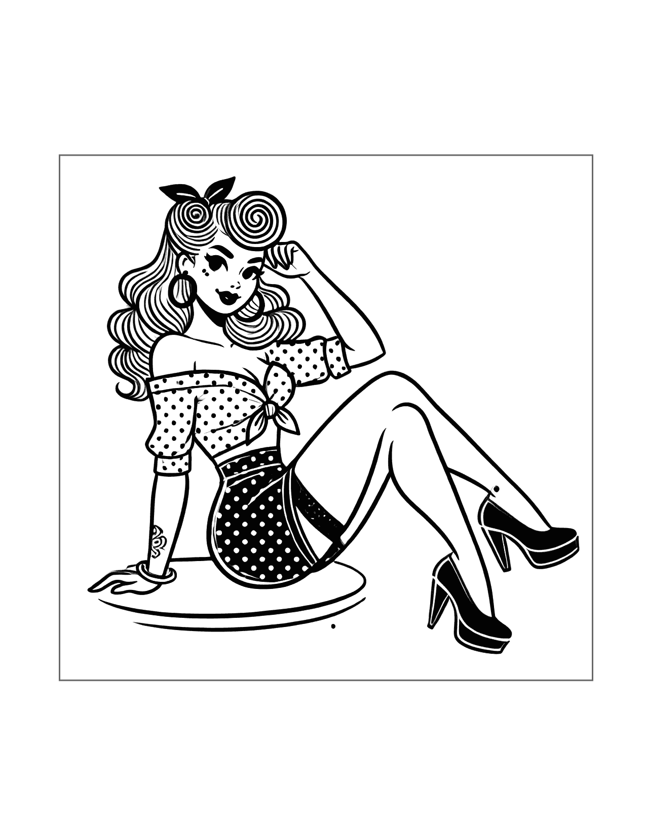 Pin Up Girl Coloring Pages Printable Coloring Pages FREE