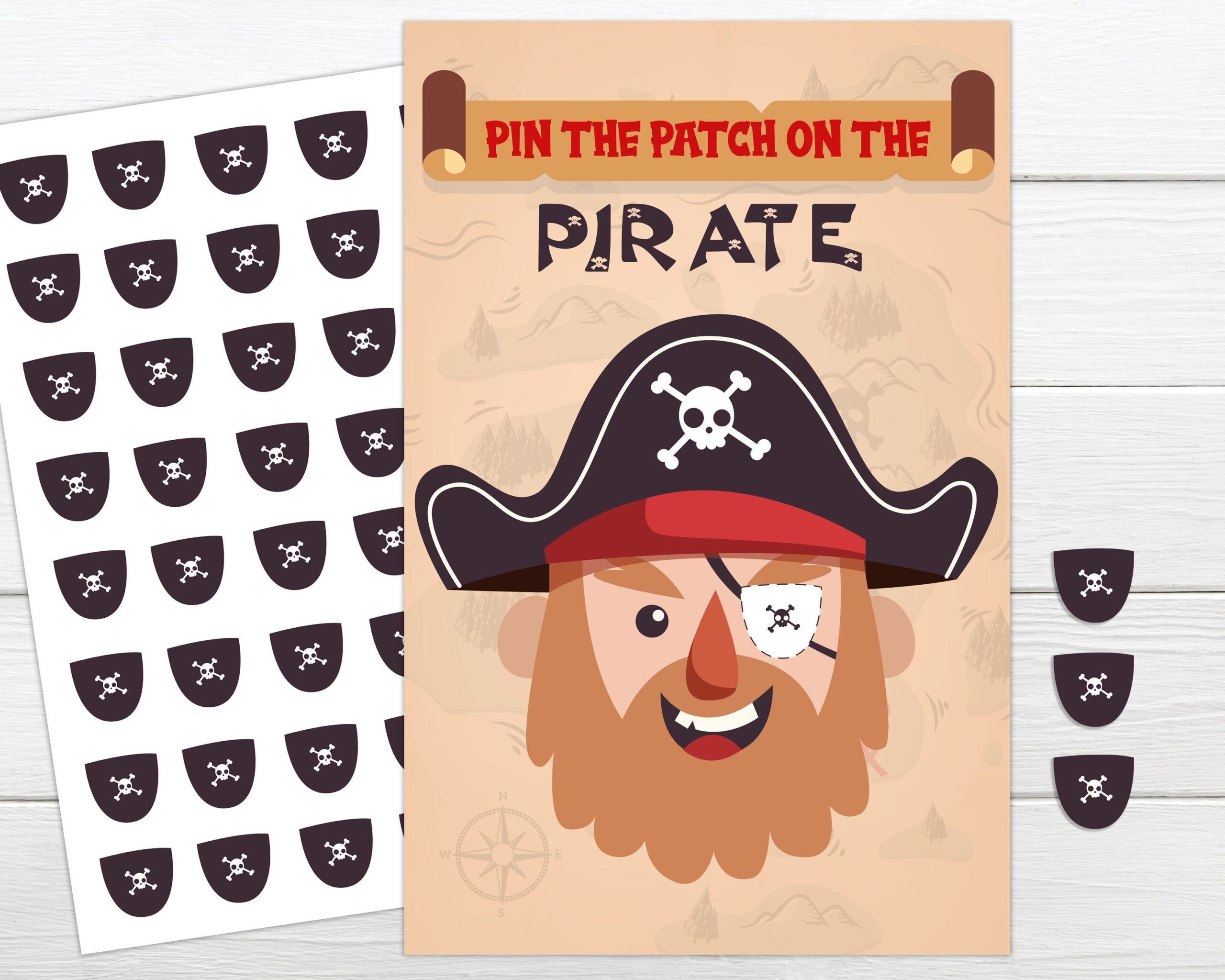 Pirate Birthday Game Pin The Patch On The Pirate Printable Game Instant Download Instant Printable Party Game Pirate Birthday Party Game Etsy Canada