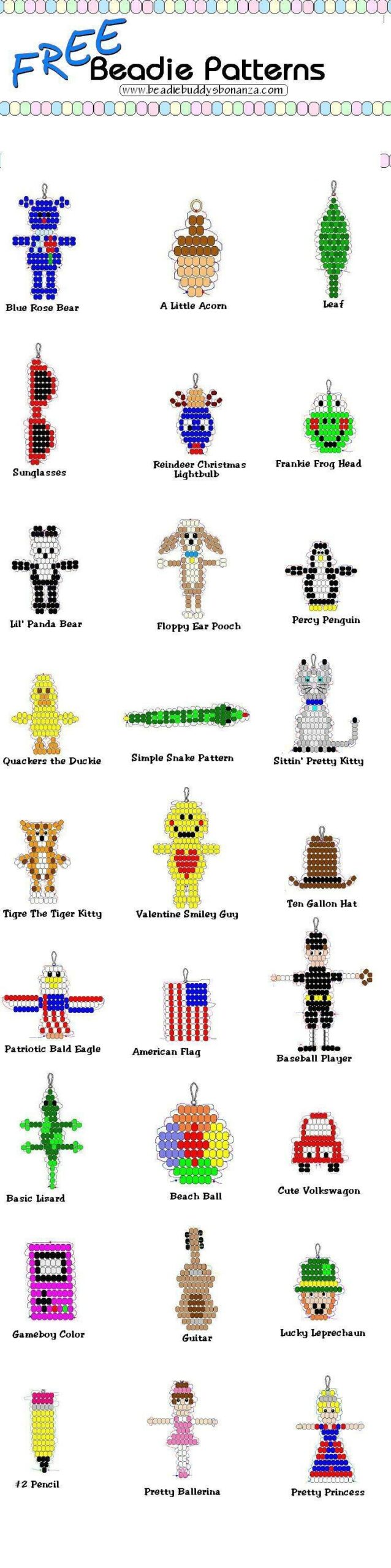 Pony Bead Patterns Free Printable Printable Party Favors