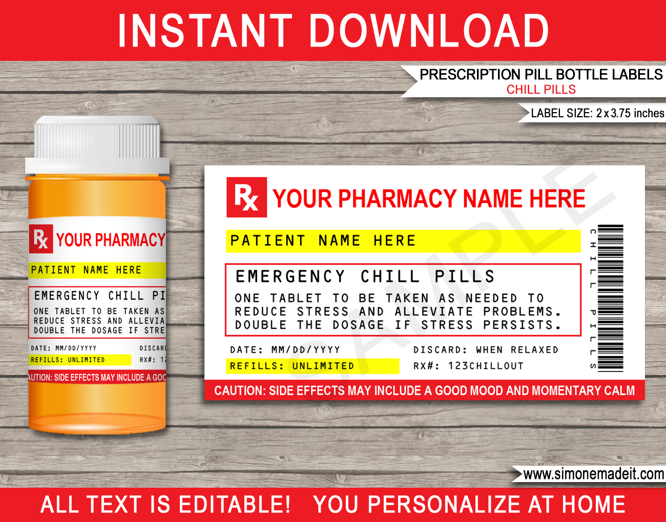 Free Printable Blank Prescription Label