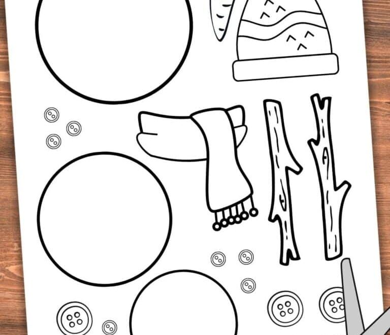 Printable Build A Snowman Craft with Free Template