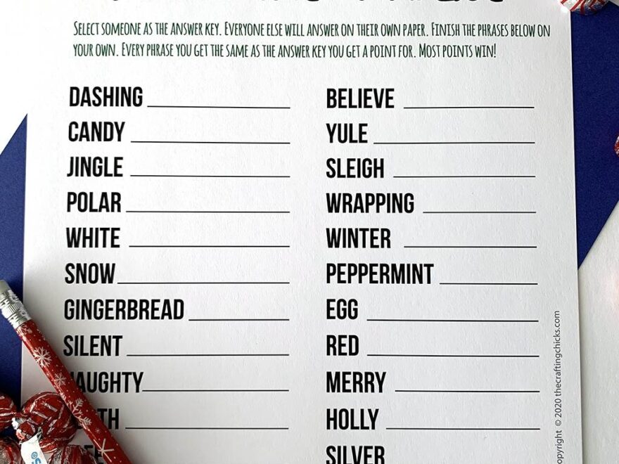 Printable Christmas Games The Crafting Chicks