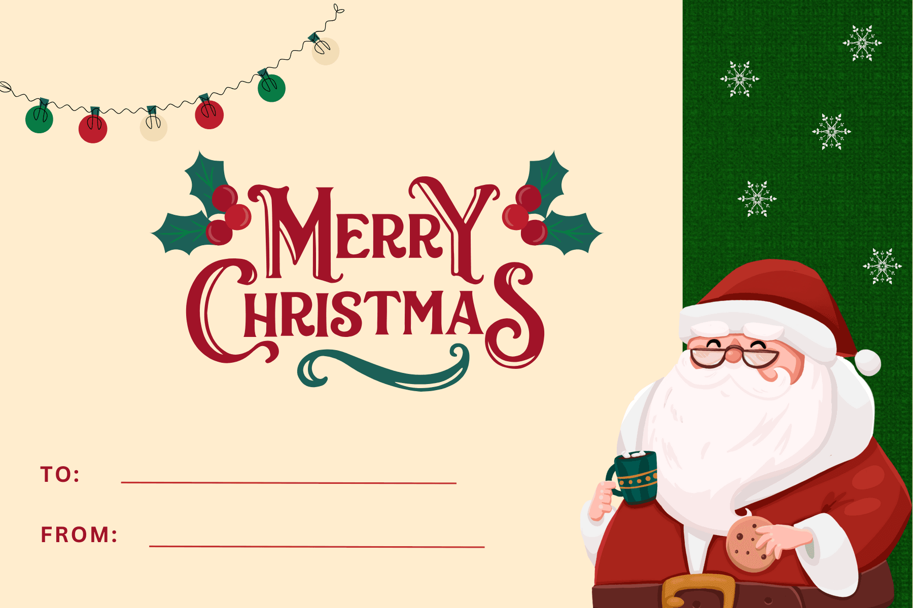 Christmas Gift Card Printable Template