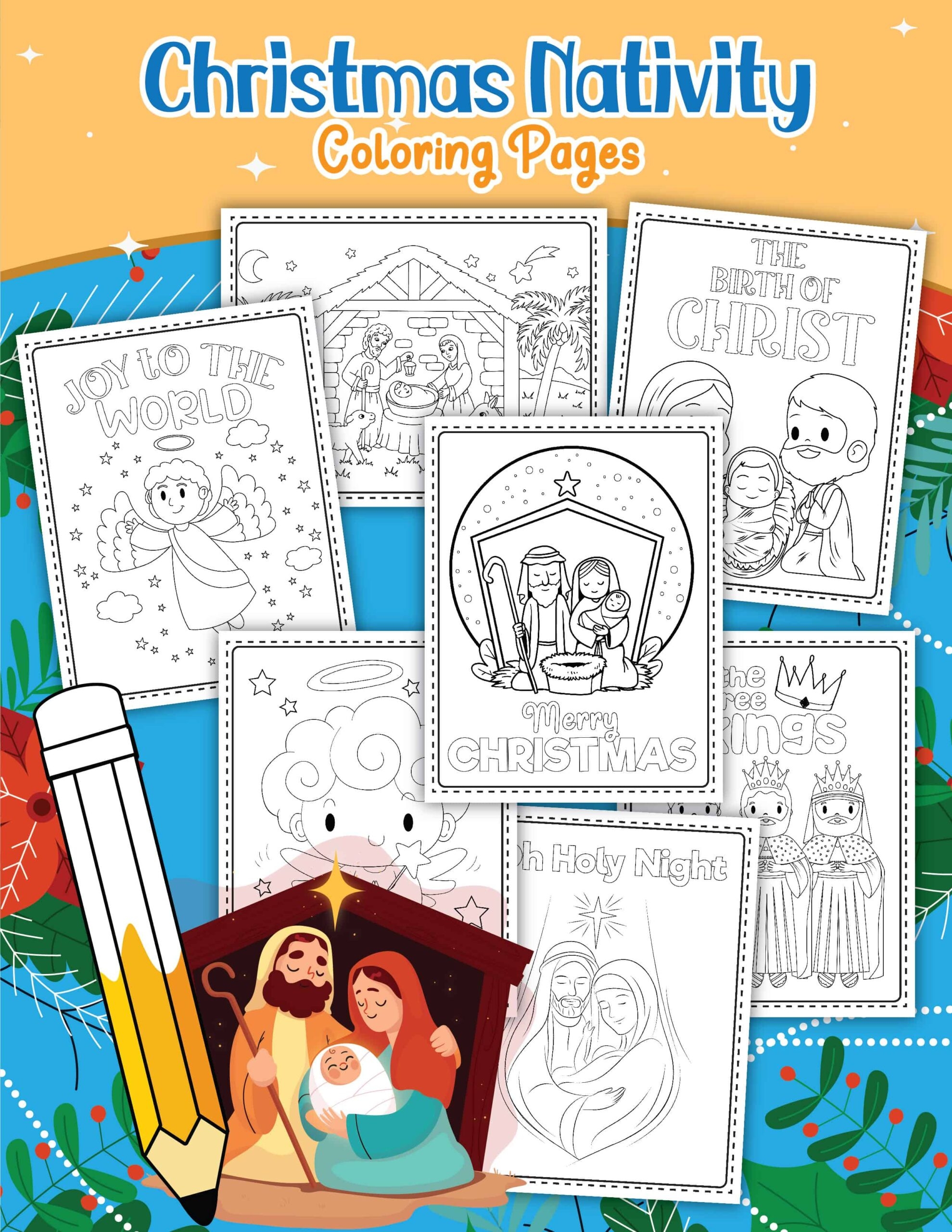 Printable Christmas Nativity Coloring Pages About A Mom
