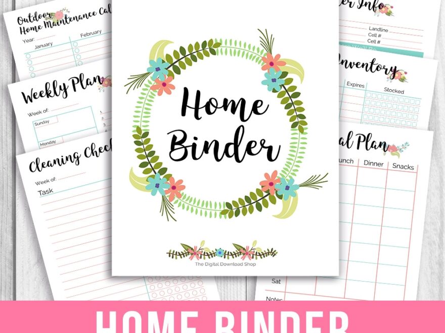 Printable Home Management Binder Floral A Cultivated Nest