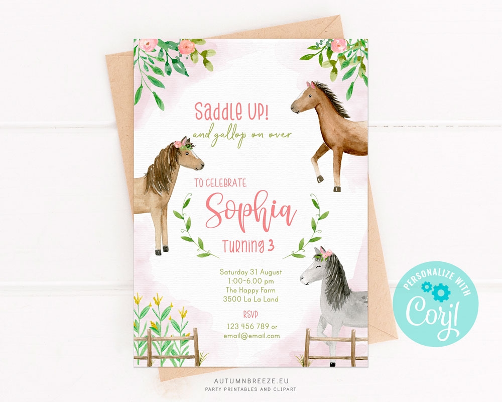 Horse Birthday Invitations Free Printable