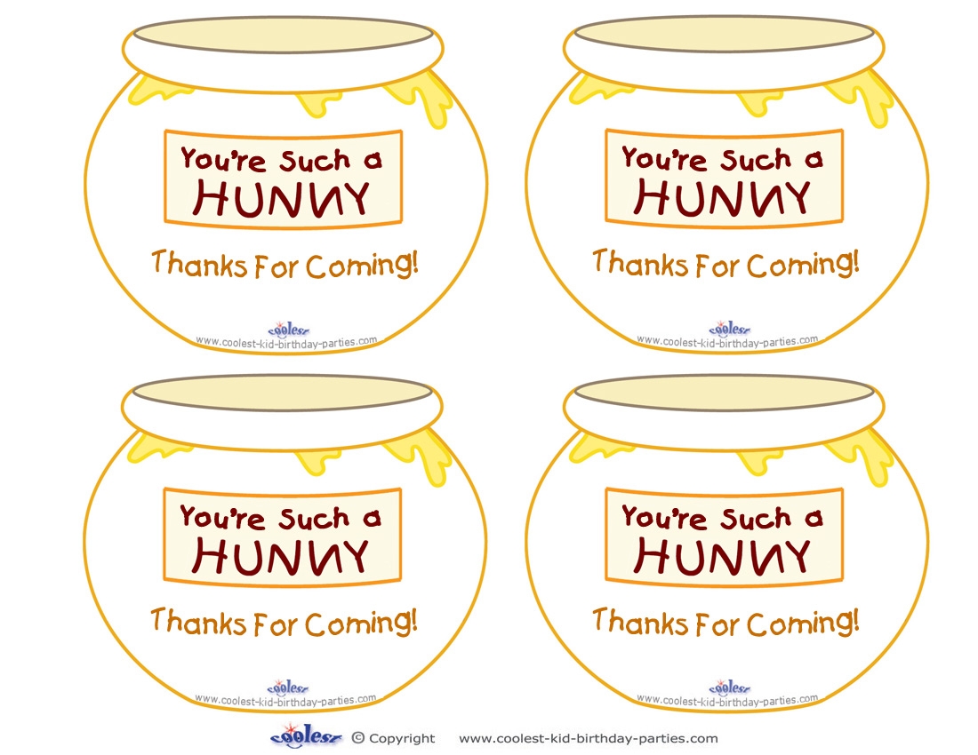 Printable Hunny Pot Thank You Cards Coolest Free Printables