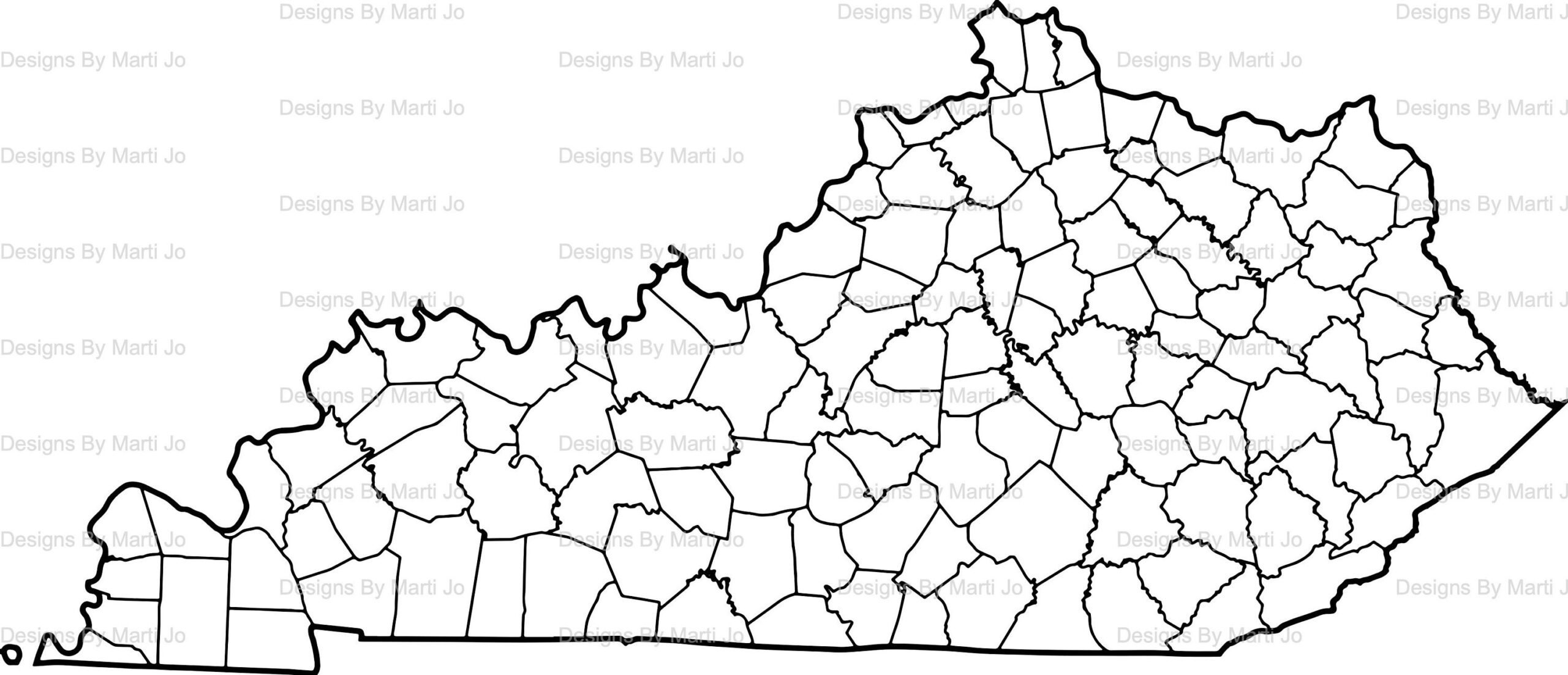 Printable Kentucky Map Printable KY County Map Digital Download PDF MAP12 Etsy