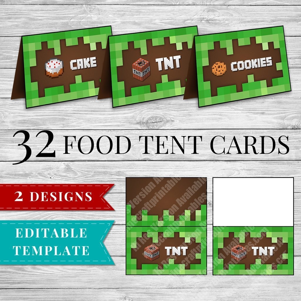 Minecraft Food Signs Free Printable