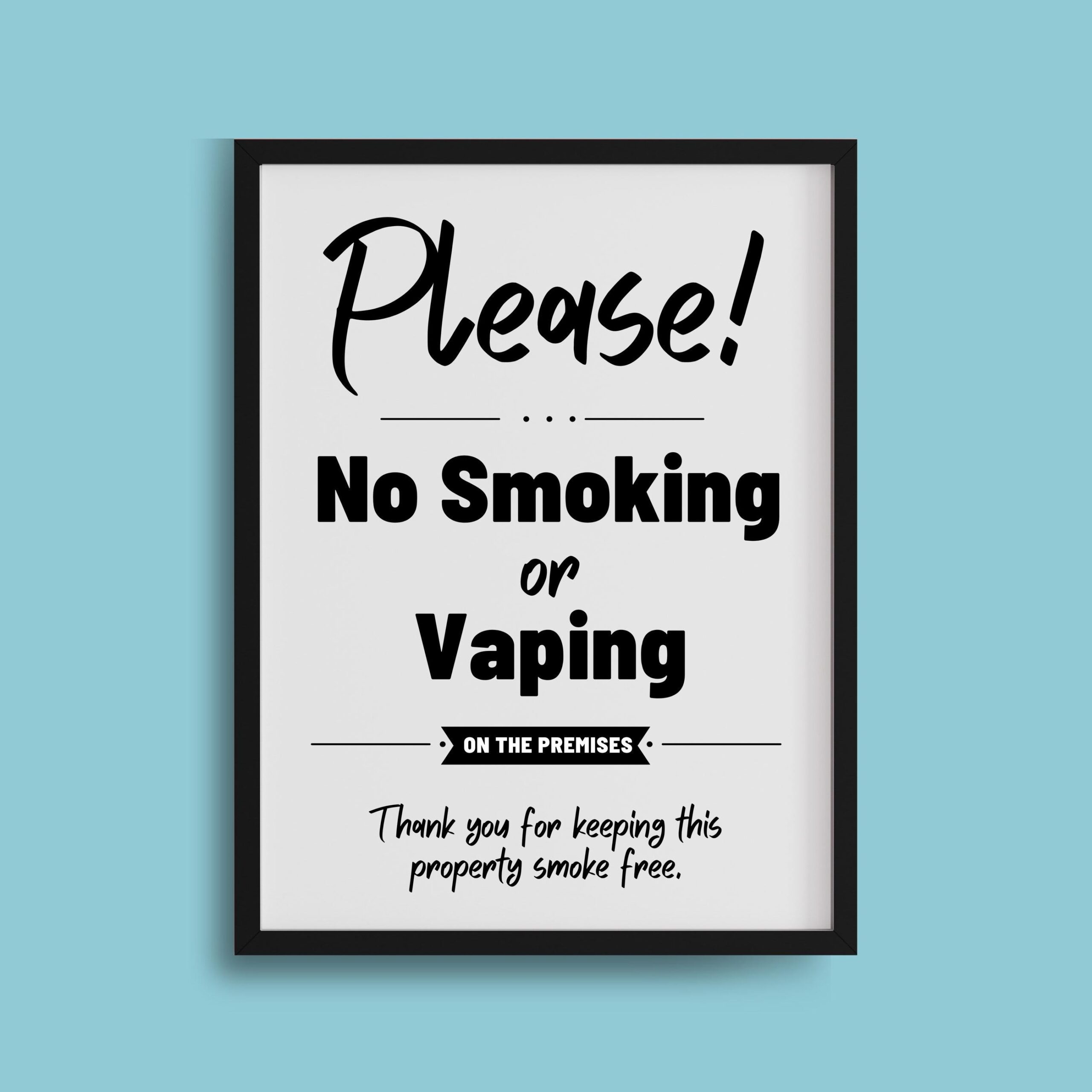 PRINTABLE No Smoking SIGN No Vaping On The Premises Please No Smoking On The Premises Sign For Rentals Business Airbnb Signage Etsy