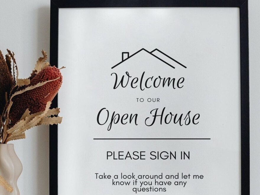 Printable Open House Real Estate Welcome Sign Real Estate Open House Sign Welcome Sign Open House Template Canva Template Etsy