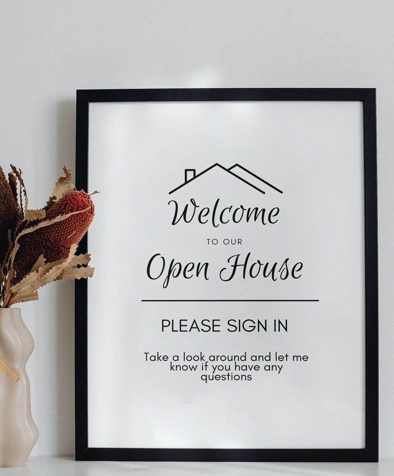 Printable Open House Real Estate Welcome Sign Real Estate Open House Sign Welcome Sign Open House Template Canva Template Etsy