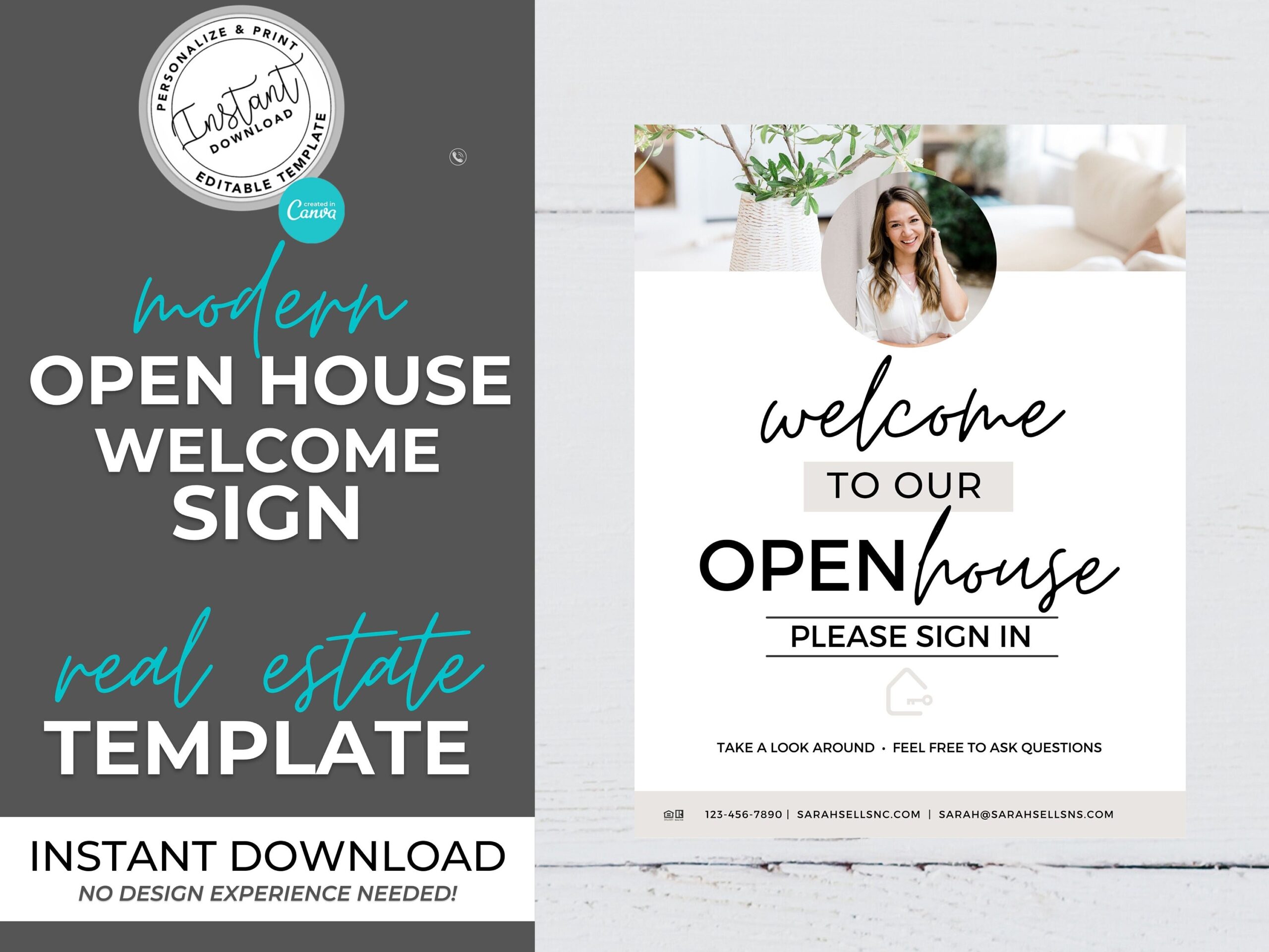 Printable Open House Welcome Sign Real Estate Marketing Open House Flyer Open House Sign In Sheet Open House Template Canva Template Etsy Canada