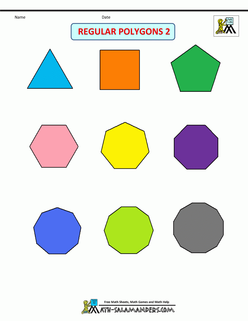 Large Printable Shapes And Colors