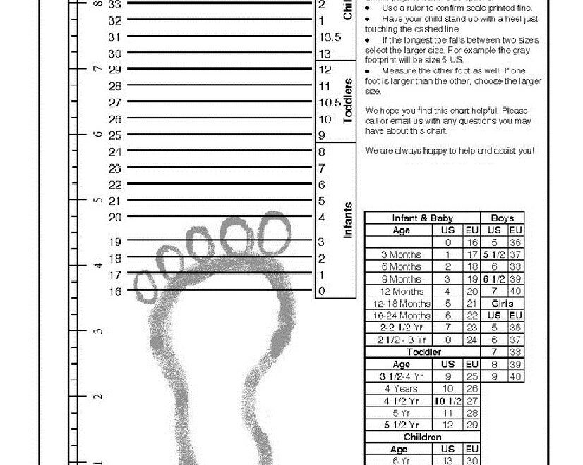Printable shoe size chart adult 1 Sovereign Lake Nordic Club