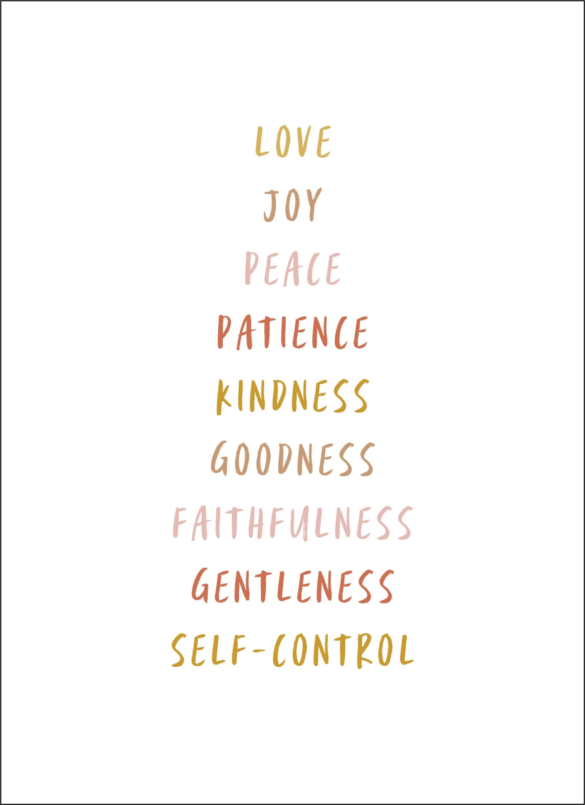 Printable Wall Art Fruit Of The Spirit 8 5x11 Justice Mercy International