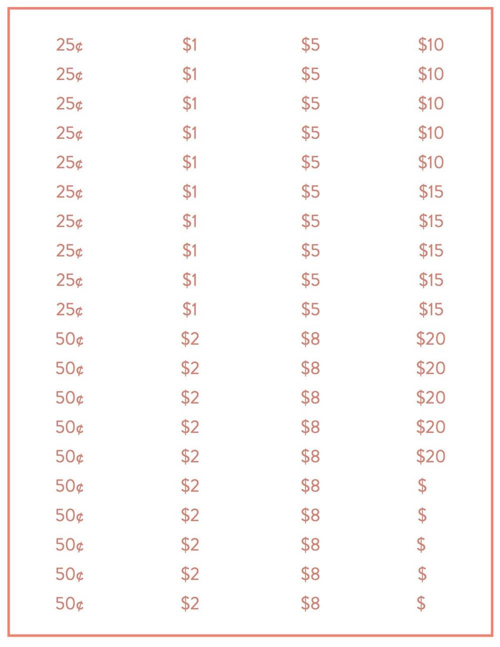 Free Printable Yard Sale Price Tags