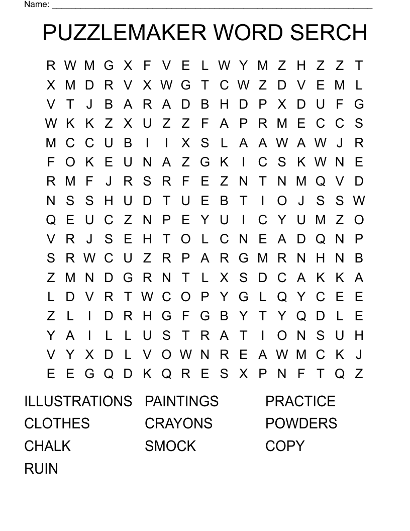 Word Search Maker Free Printable