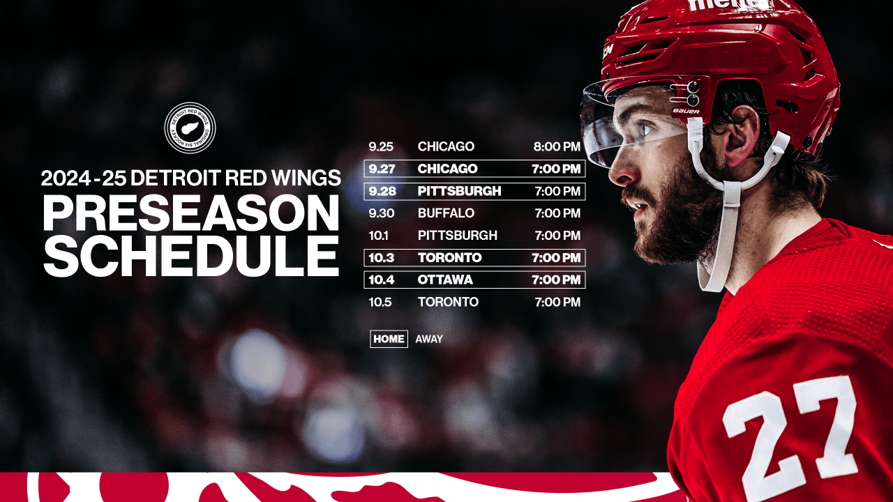 Red Wings Announce 2024 25 Preseason Schedule Detroit Red Wings