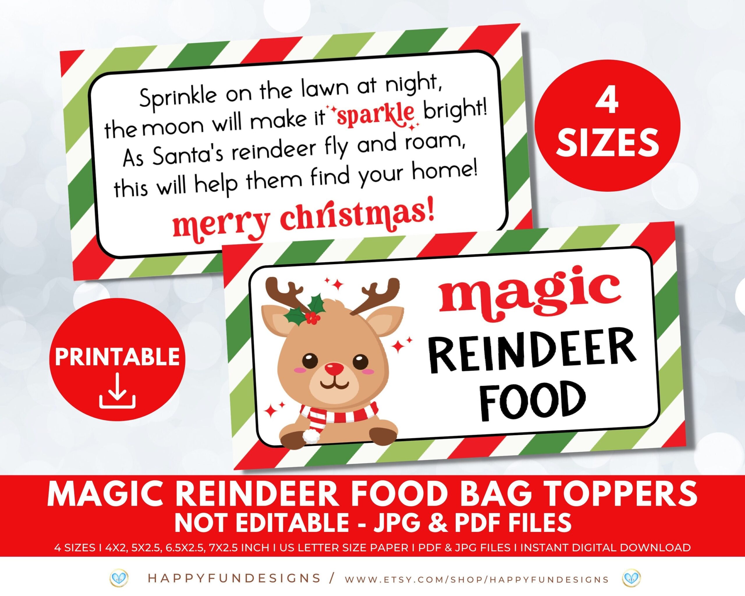Reindeer Food Bag Topper Magic Reindeer Food Printable Santa Reindeer Food Magic Reindeer Food Poem Label Christmas Eve Box Filler For Kid Etsy