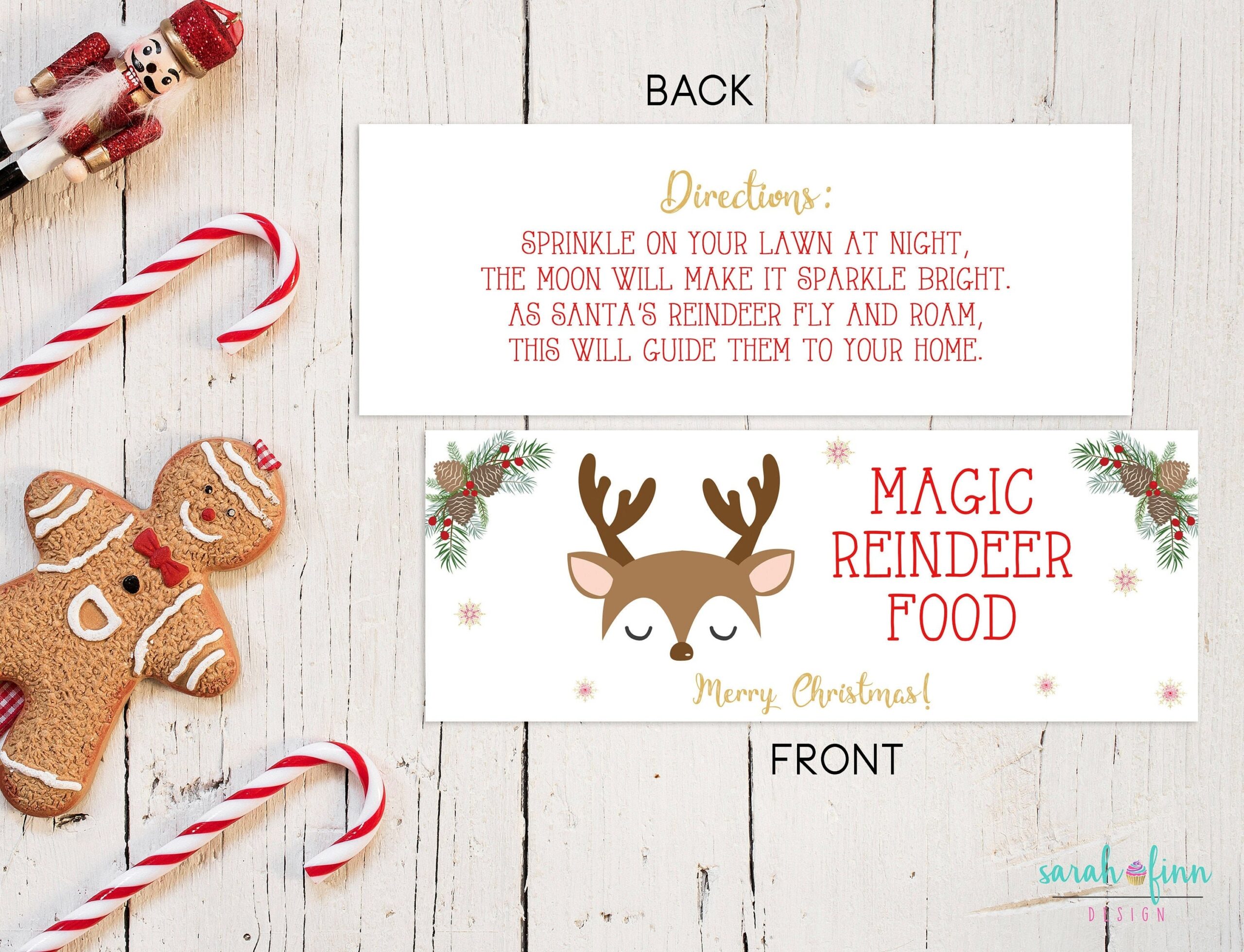 Reindeer Food Bag Topper Printable File Instant Download School Reindeer Food Bag Toppers Magic Reindeer Food Treat Boy Deer Christmas Etsy