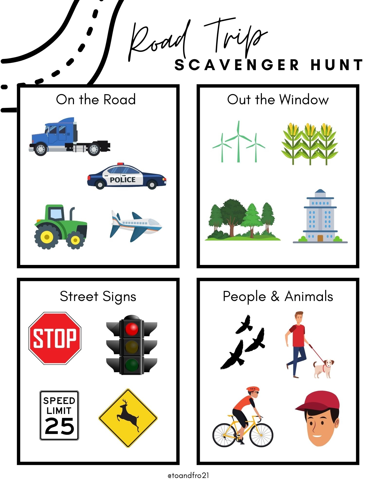 Road Trip Scavenger Hunt To Fro
