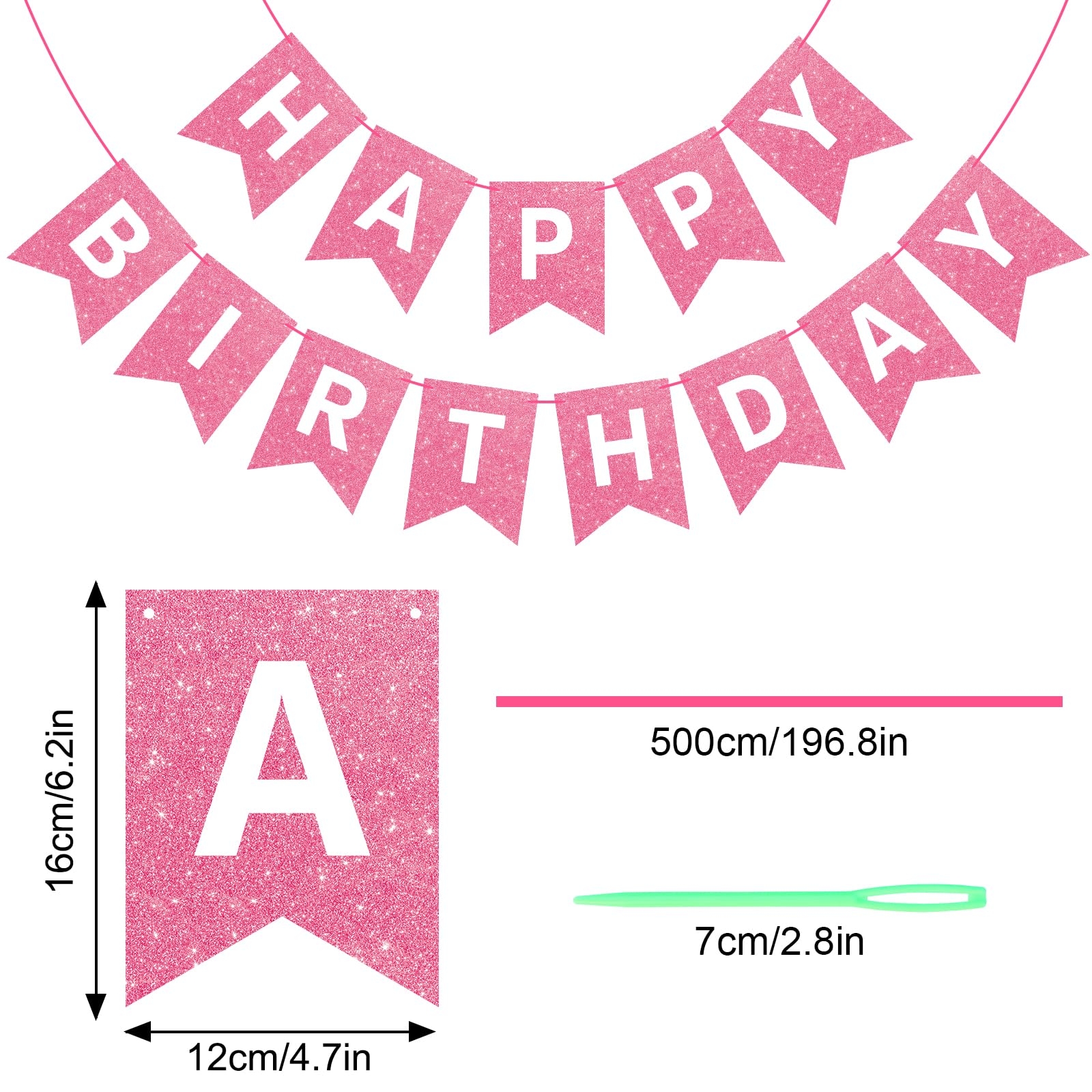 Rose Gold Happy Birthday Banner Shiny Letters Glitter Happy Birthday Bunting Garland For Kids Boys Baby Birthday Party Decorations Supplies Amazon de Home Kitchen