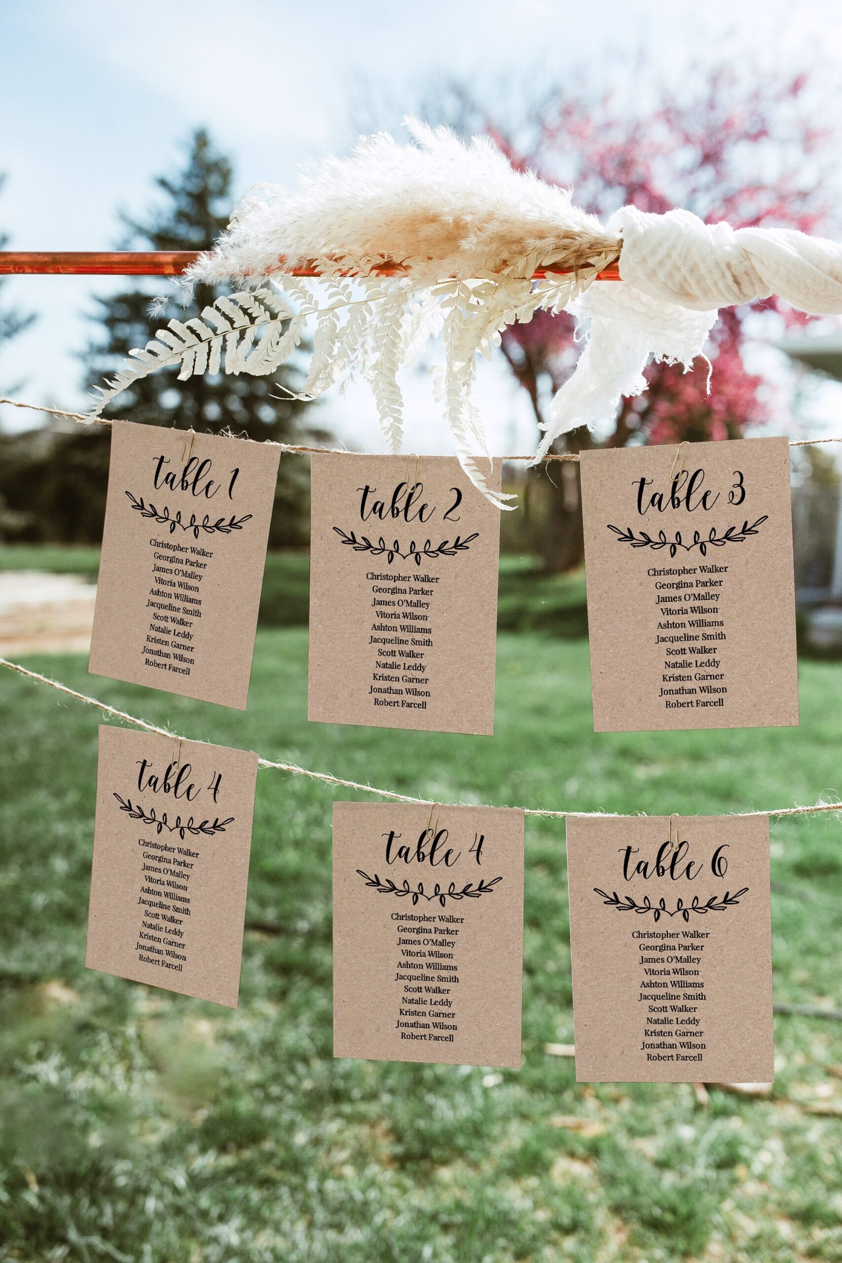 Rustic Wedding Seating Chart Template Set Printable Table Seating Plan Editable PDF Templates Instant Download DIY Rustic Kraft Wedding Etsy