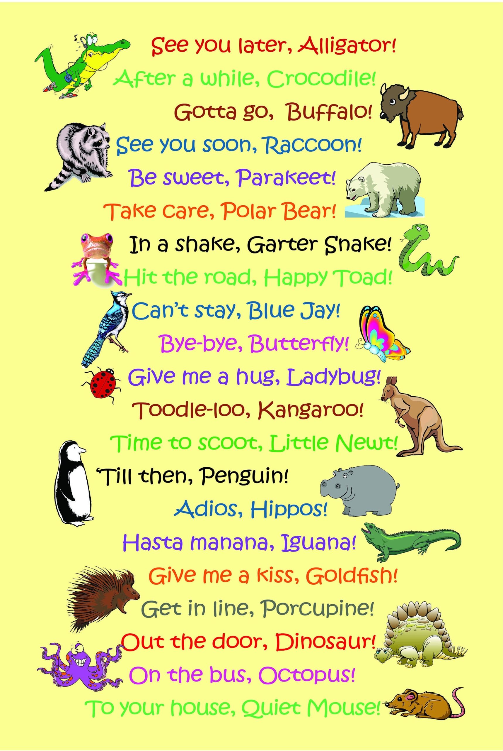 See Ya Later Alligator Poster 11 X 17 Whimsical Good bye Sayings Colorful Gift For Children Or Teachers Etsy New Zealand