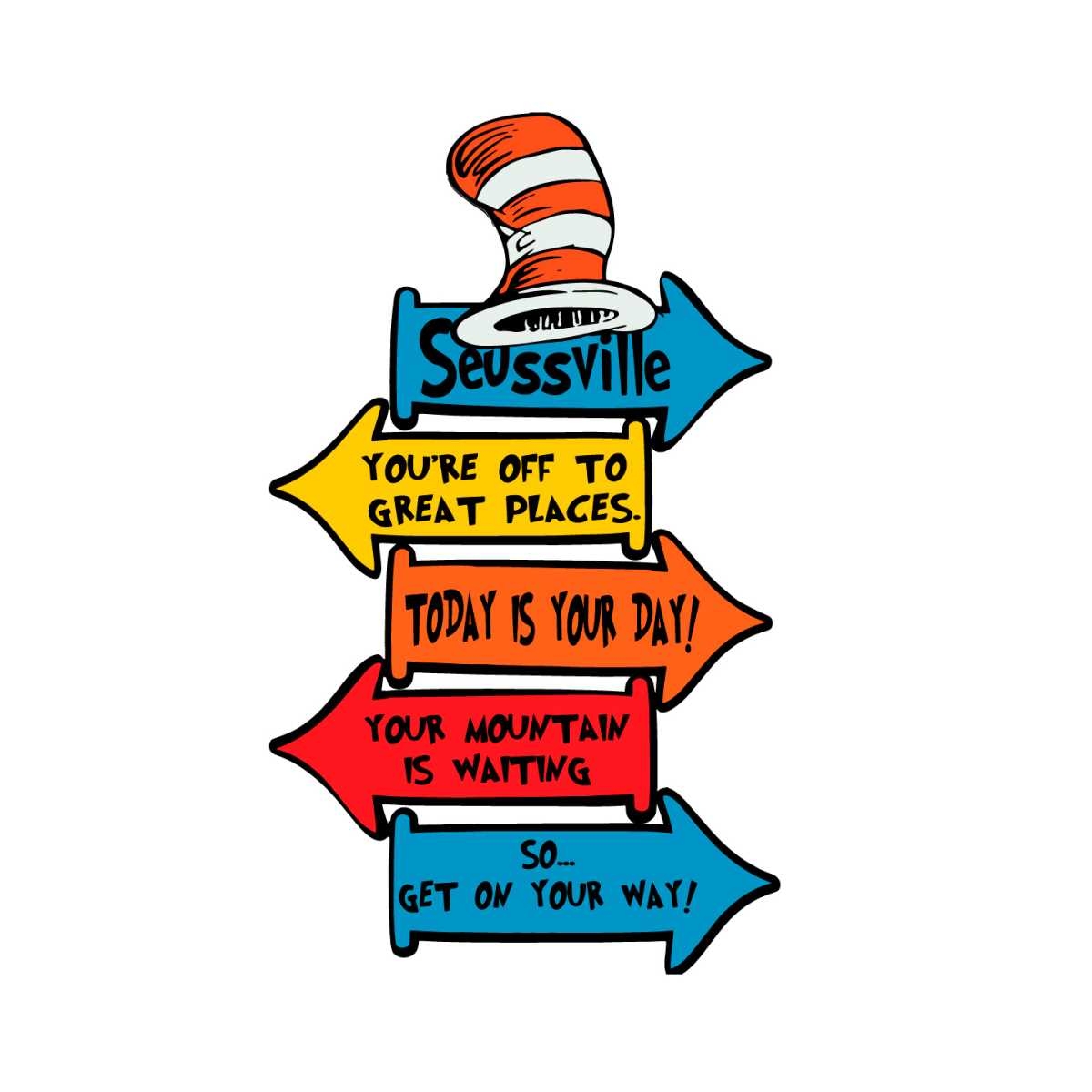 Seussville Road Signs Svg Dr Seuss Svg Seuss Svg Seussvil Inspire Uplift