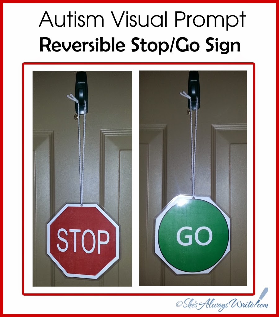 She s Always Write Autism Visual Tool Reversible Stop And Go Sign