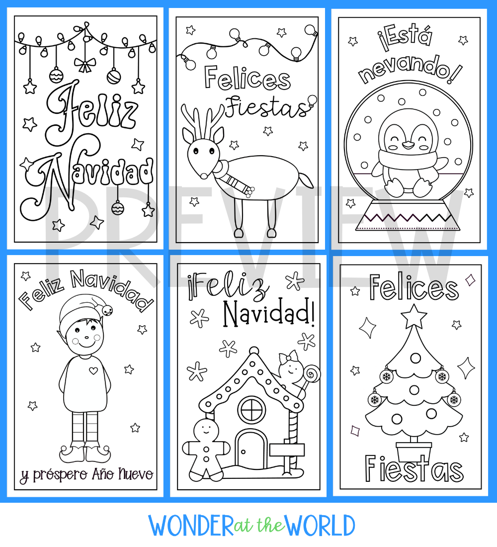 Spanish Christmas Cards To Colour And Write KS2 KS3 Navidad Teaching Resources