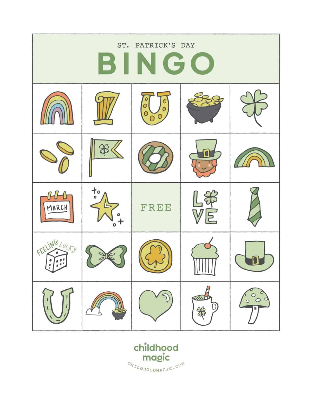 St Patrick s Day Bingo Childhood Magic